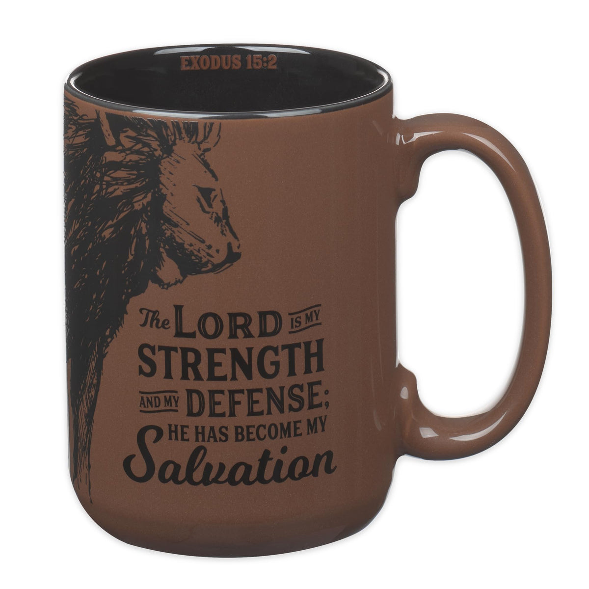 Christian Art Gifts lion design mug with scripture for daily encouragement