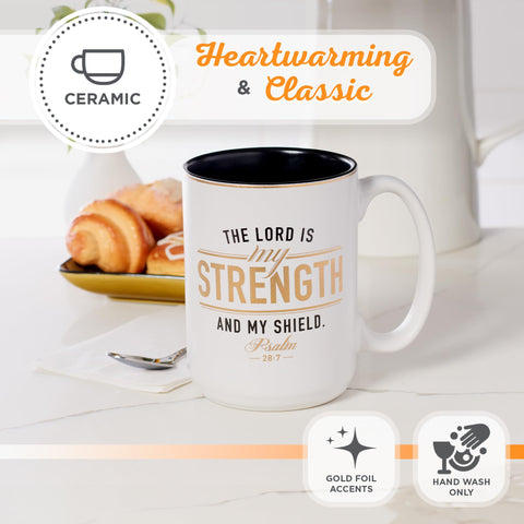 Christian Art Gifts Lord Is My Strength mug interior black contrast