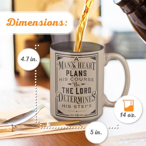 Christian Art Gifts Man's Heart mug side view highlighting durable exterior