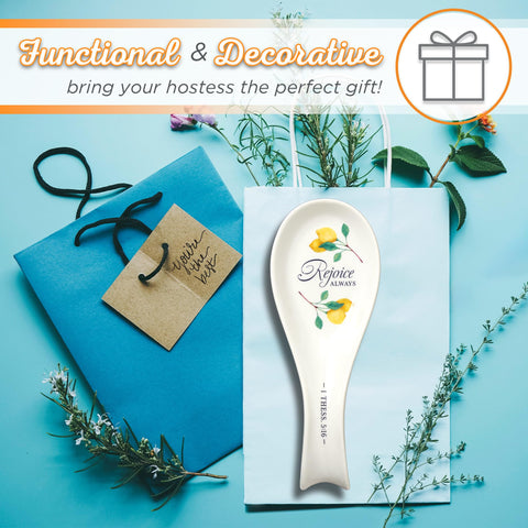 Spoon rest is microwave and dishwasher safe for easy cleaning.