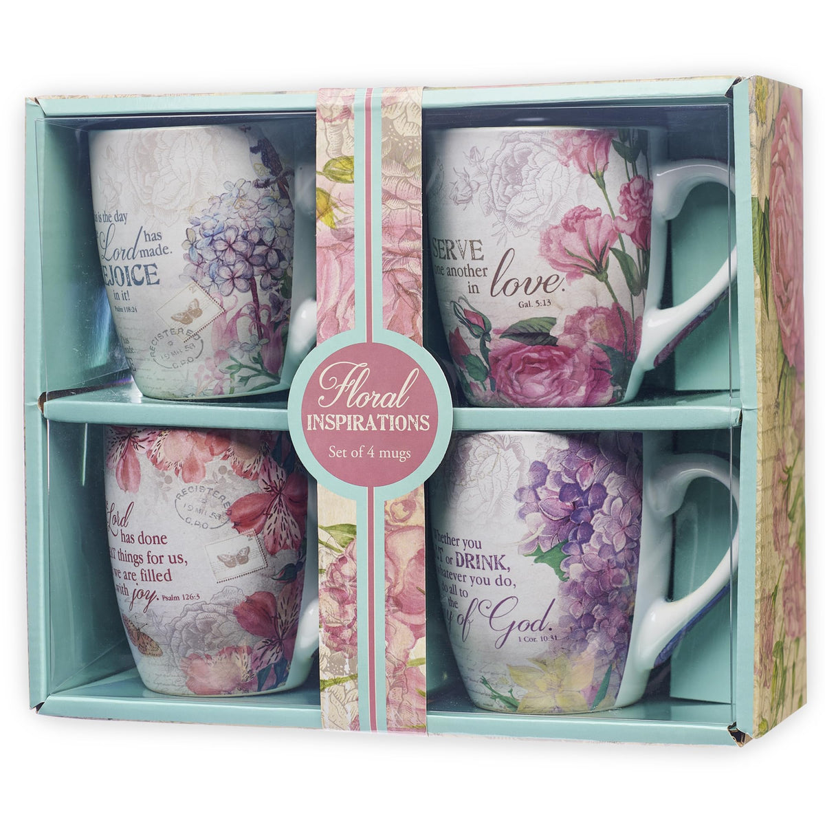 Christian Art Gifts pink Peruvian Lily mug with pink interior for daily tea