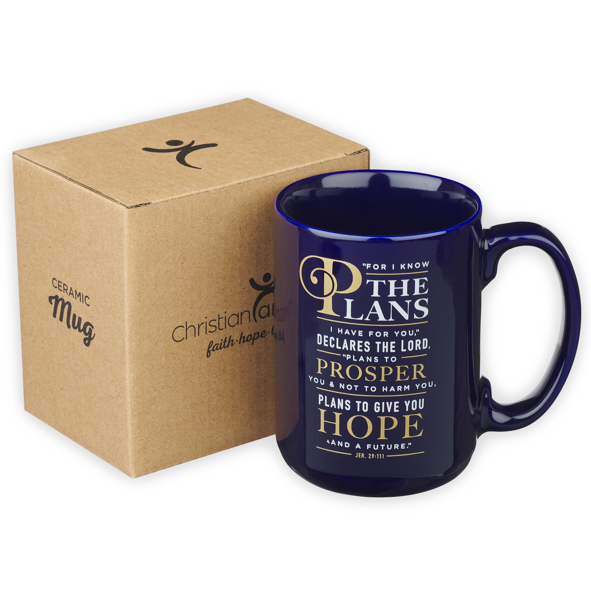 Christian Art Gifts navy mug with verse, ideal graduation keepsake.