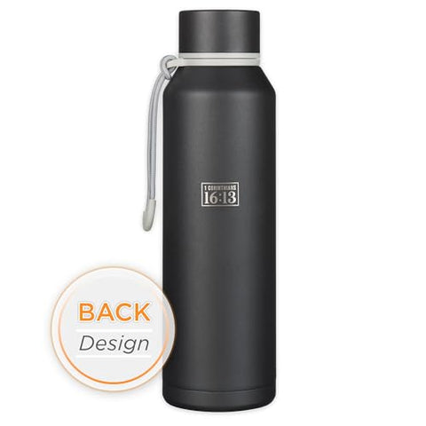 Christian Art Gifts leak-proof twist-cap bottle ideal for gym or commute.