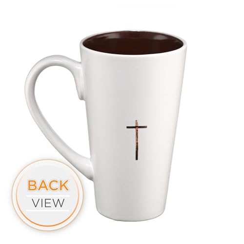 Christian Art Gifts mug interior verse John 8:12 for reflective tea moments.