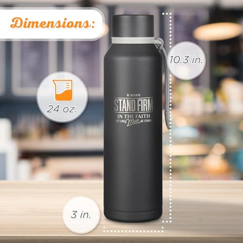 Christian Art Gifts wide-mouth bottle for easy ice cube addition and cleaning.