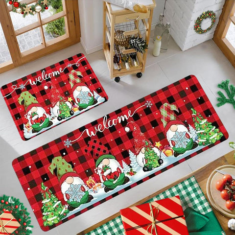 Christmas Snowman Kitchen Rug 16x47 brightens larger spaces.