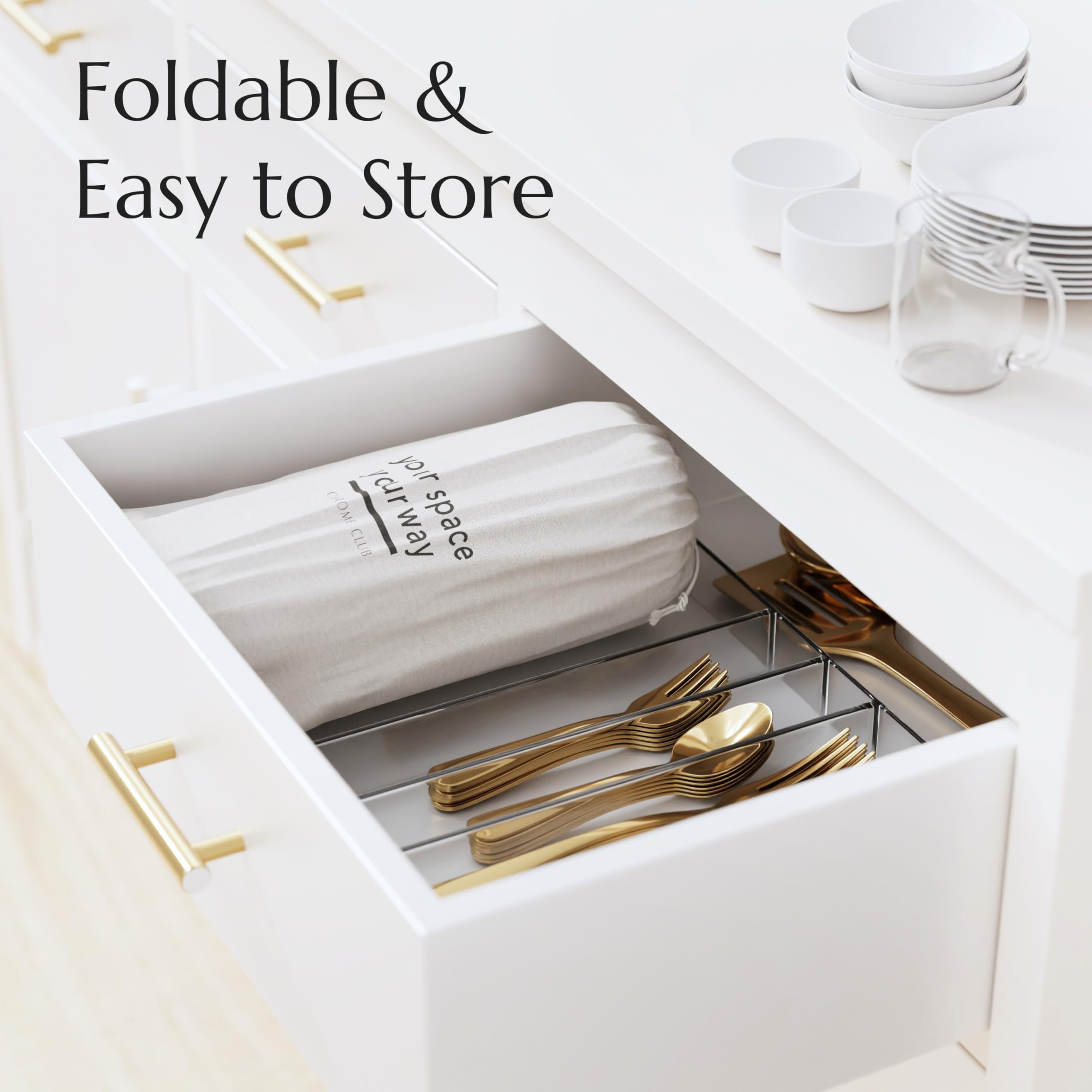 Chrome Club Stone Drying Mat rolled for compact storage in a drawer.