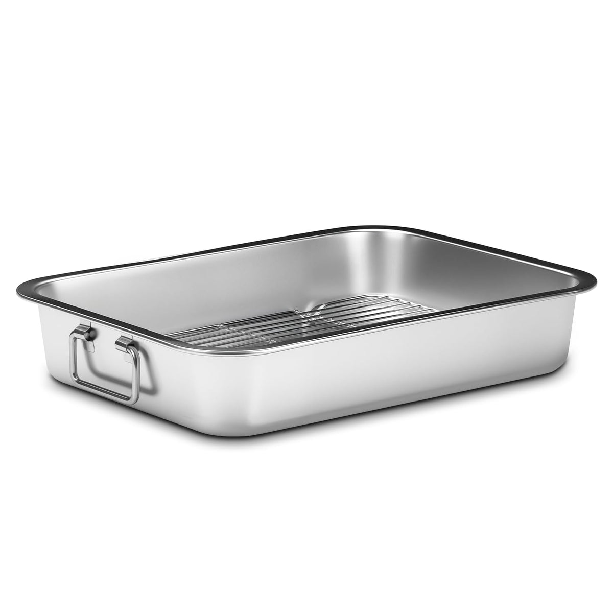 Chrysovereign turkey roasting pan with rack and handles for easy lifting and even browning