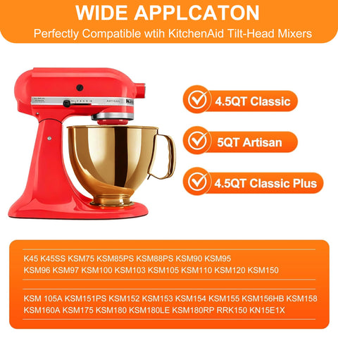 CHUDODO 5-quart capacity mixer bowl supports large dough and batter batches.