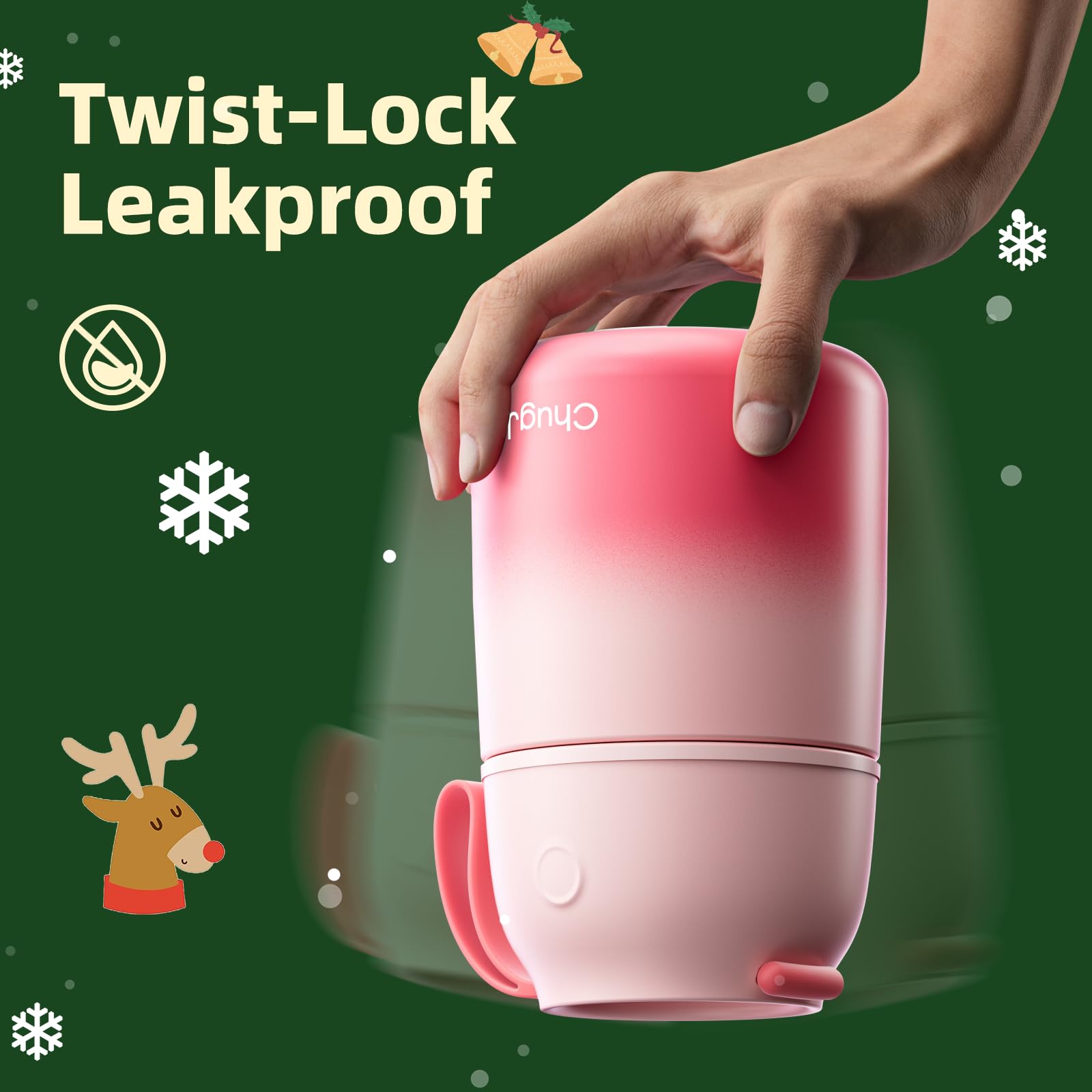 ChugJug Thermo insulated stainless steel 18oz pink keeps hot foods ready for school.