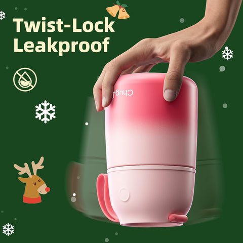 ChugJug Thermo insulated stainless steel 18oz pink keeps hot foods ready for school.