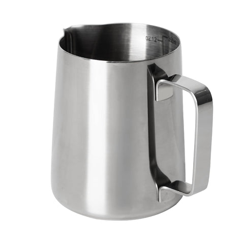 CHULUX 12oz milk frothing pitcher with narrow spout for drip-free latte art