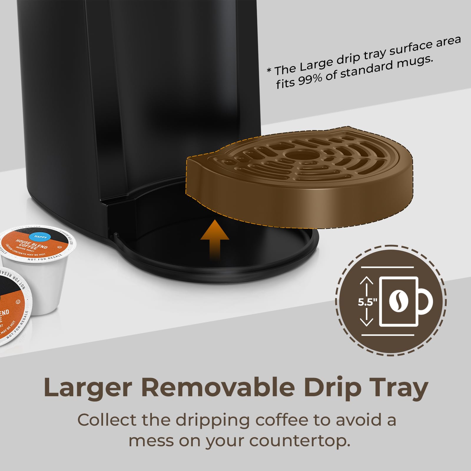 CHULUX auto-shut-off design and roomy drip tray suited for taller mugs.