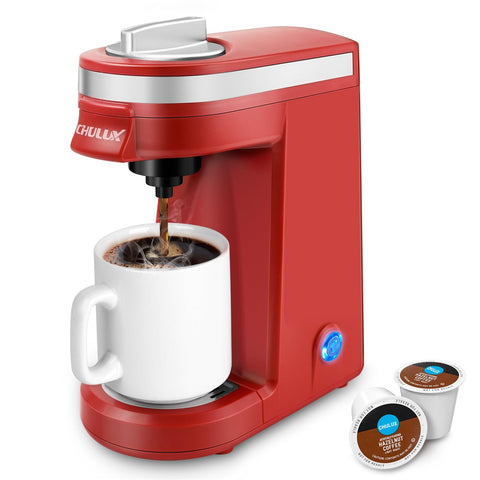 CHULUX mini coffee maker on countertop ready for quick single-serve brews.