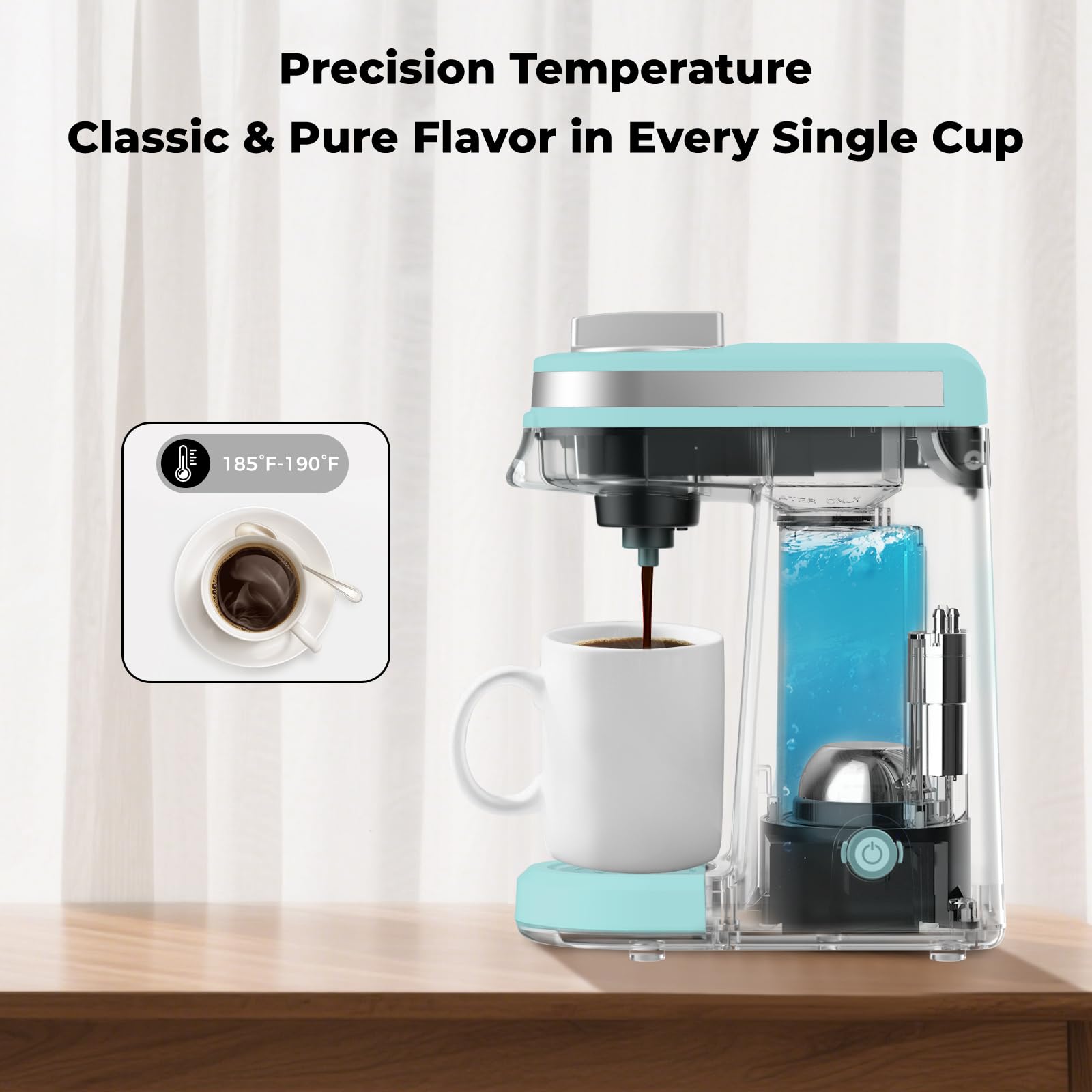 CHULUX Mini Coffee Maker one-button brew simplifies morning routine