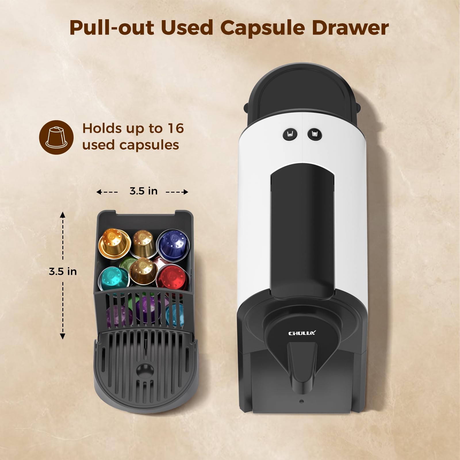 CHULUX Compact 4.6-inch footprint fits tight counters.