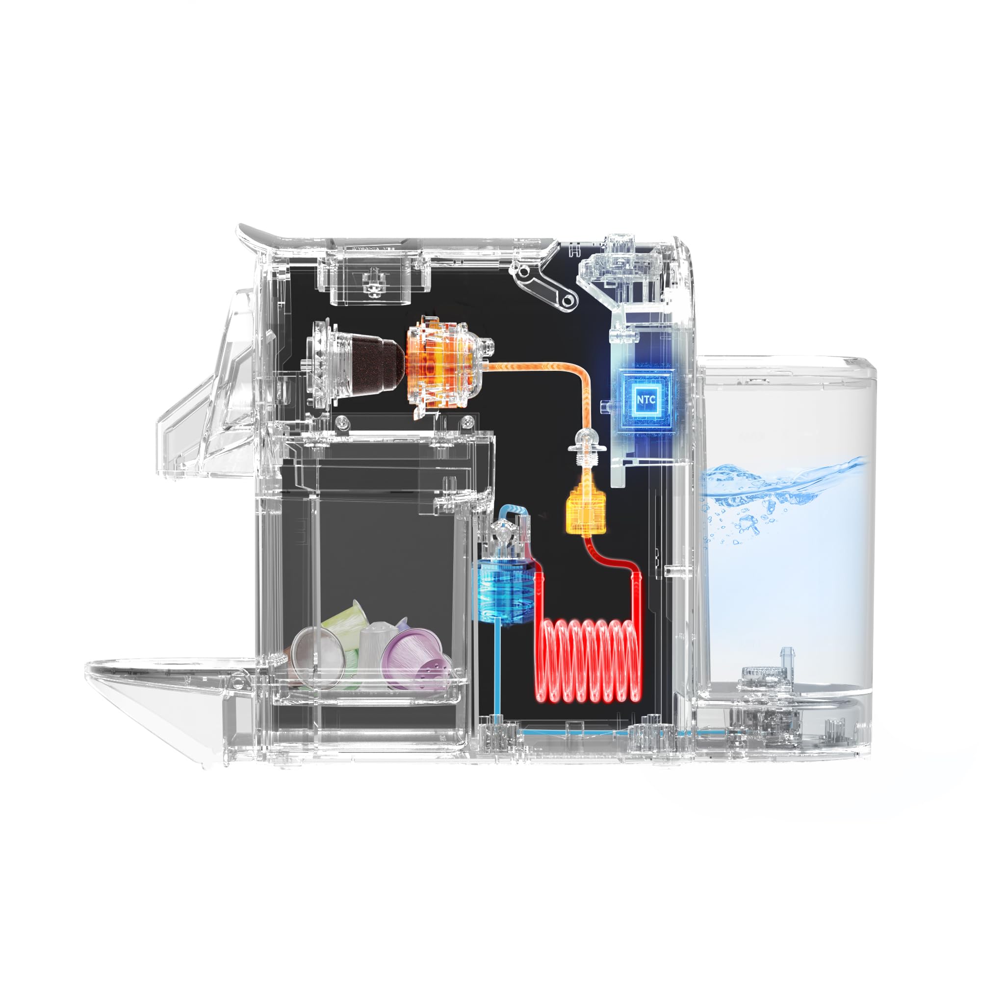 CHULUX foldable drip tray with adjustable height for different cups.