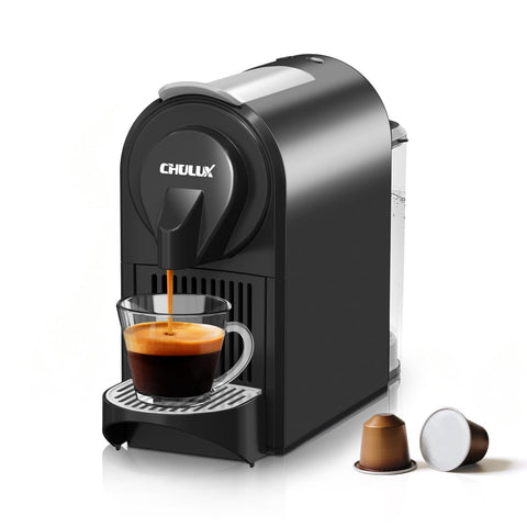 CHULUX mini espresso front view on a compact counter for small spaces.