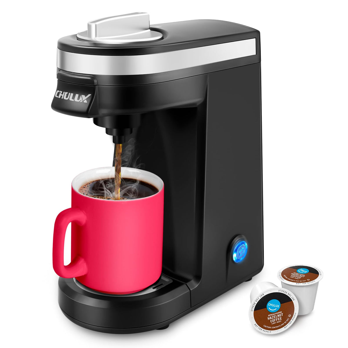 CHULUX single-serve coffee maker setup for compact kitchen spaces