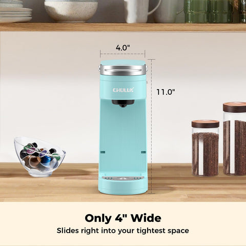 CHULUX Slim cyan side angle, slim profile in view.