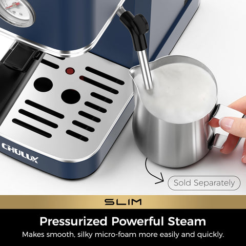 CHULUX Slim Espresso Machine top panel demonstrates easy operation controls.