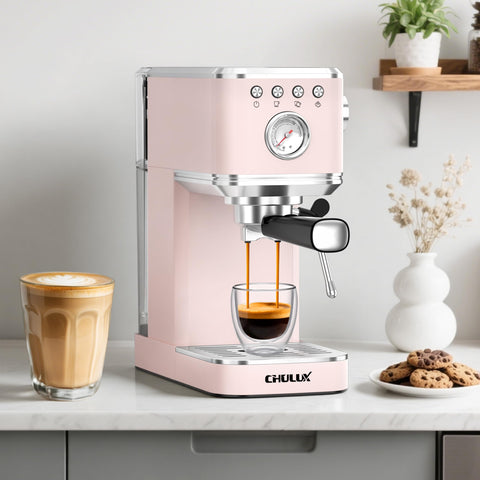 CHULUX steam wand frothing milk for lattes and cappuccinos