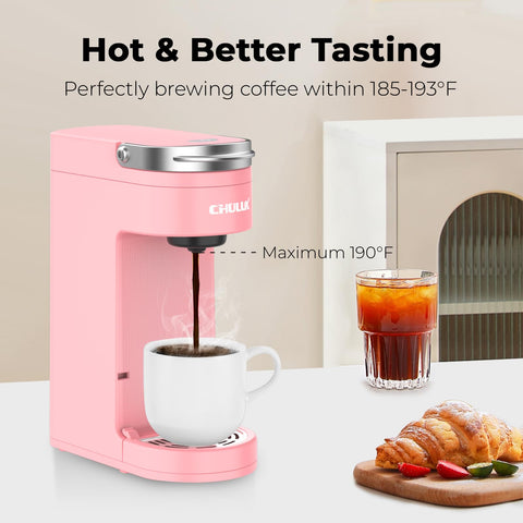 CHULUX Slim Coffee Maker offering 6–12 oz brew sizes for customizable cups.