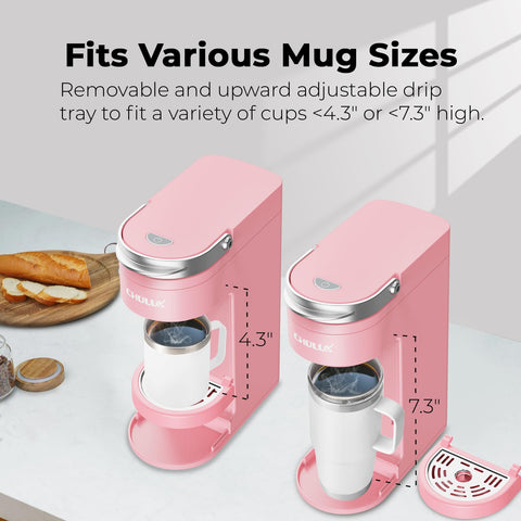 CHULUX Slim Coffee Maker compact width demonstrates space-saving design for small kitchens.