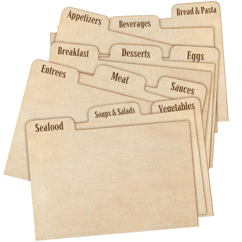 Chunful real wood recipe dividers show labeled organization for easy cooking reference.