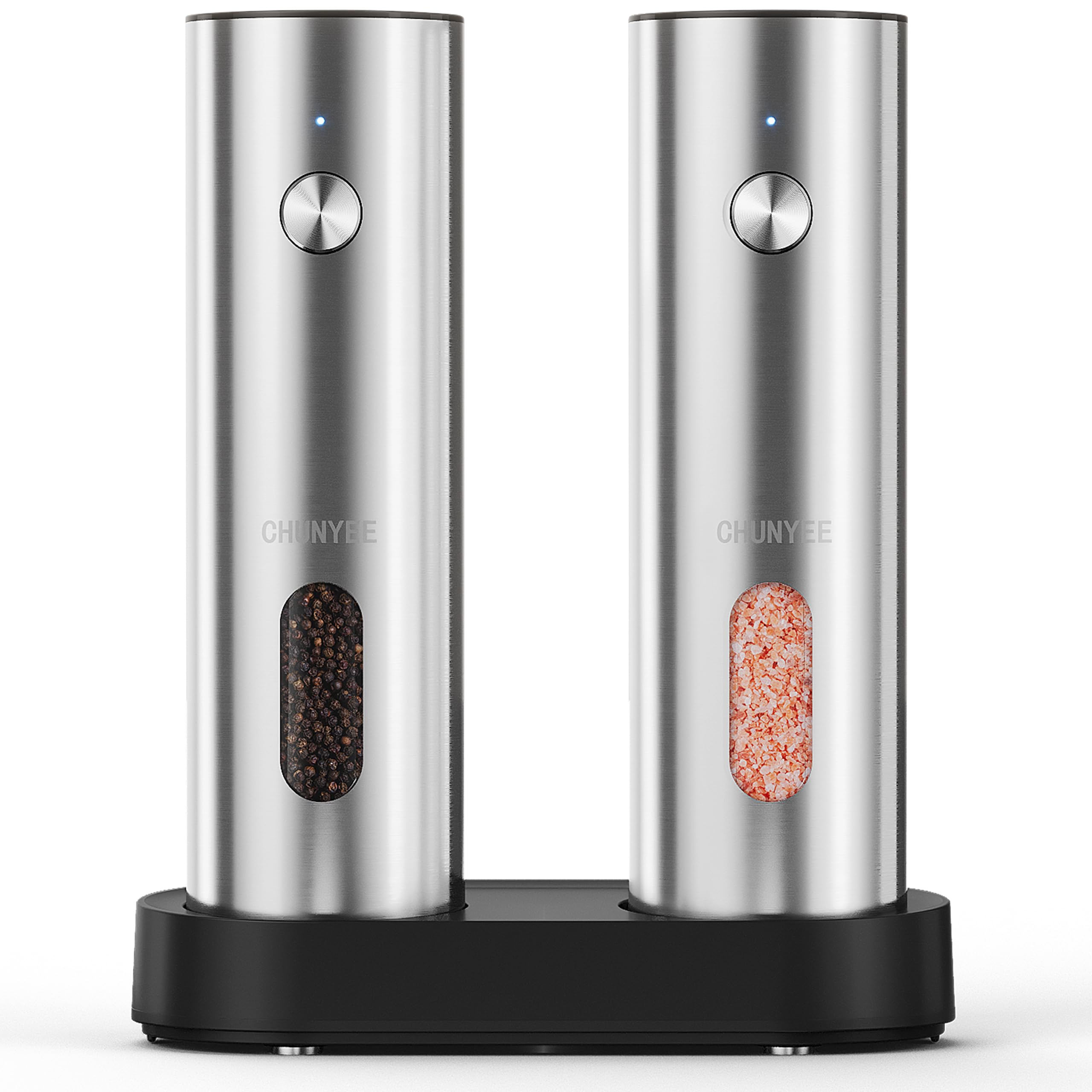 Chunyee electric salt and pepper grinder with rechargeable base for easy daily use.
