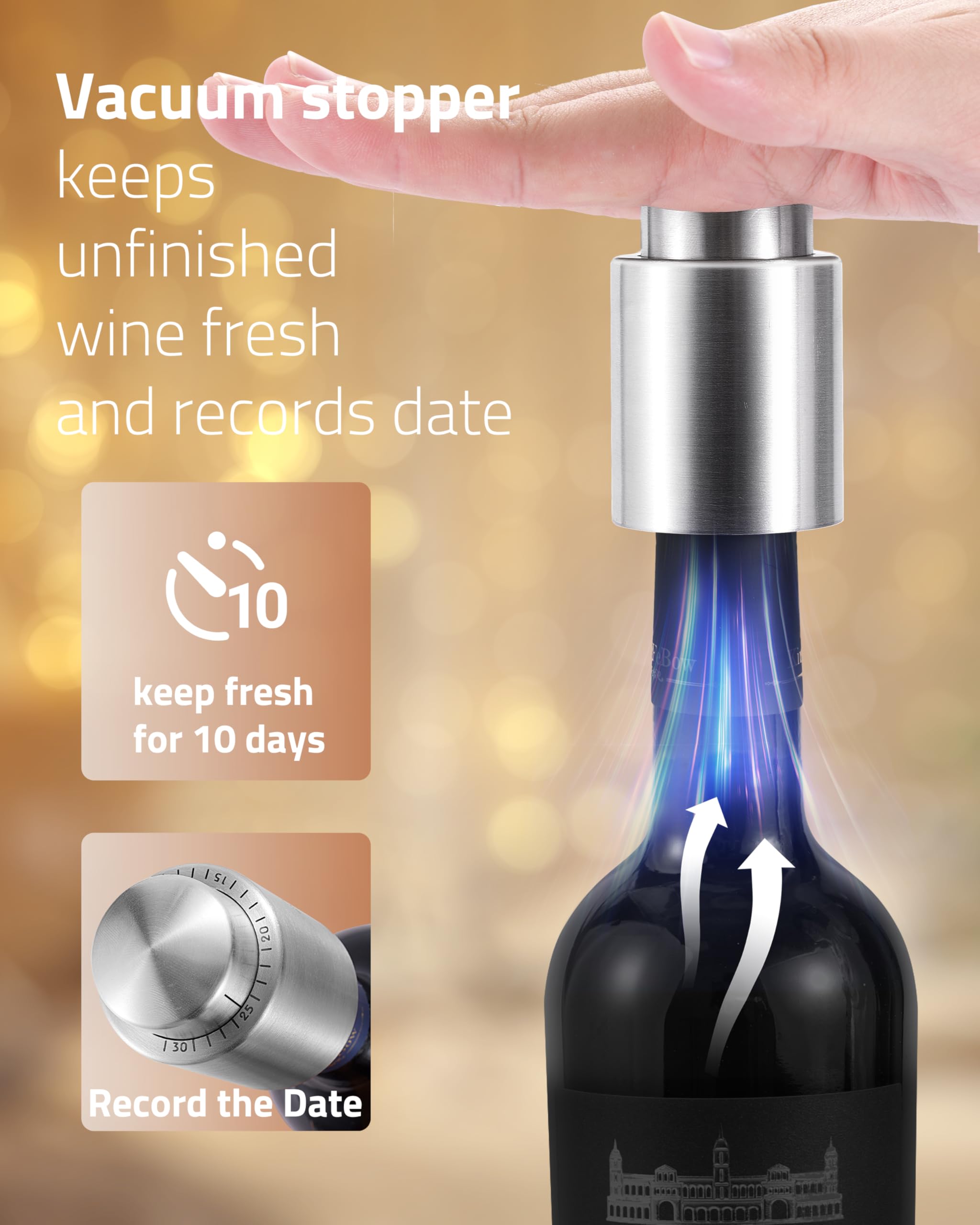 Chunyee electric wine opener set perfect for elegant dining and entertaining.