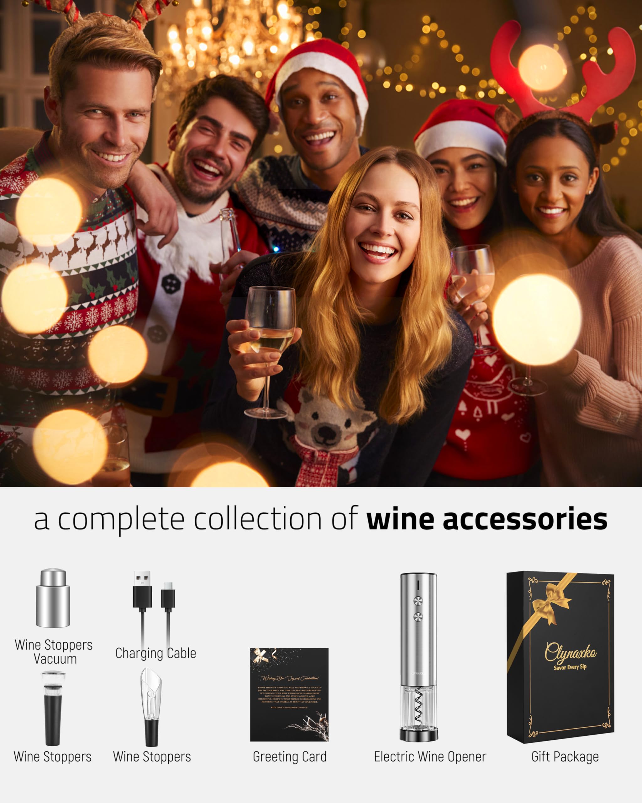 Chunyee electric wine opener set showcases premium packaging for celebrations.