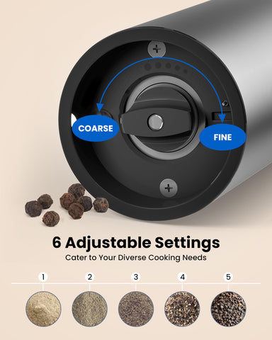 Chunyee grinder adjustable coarseness for fine to coarse seasoning.