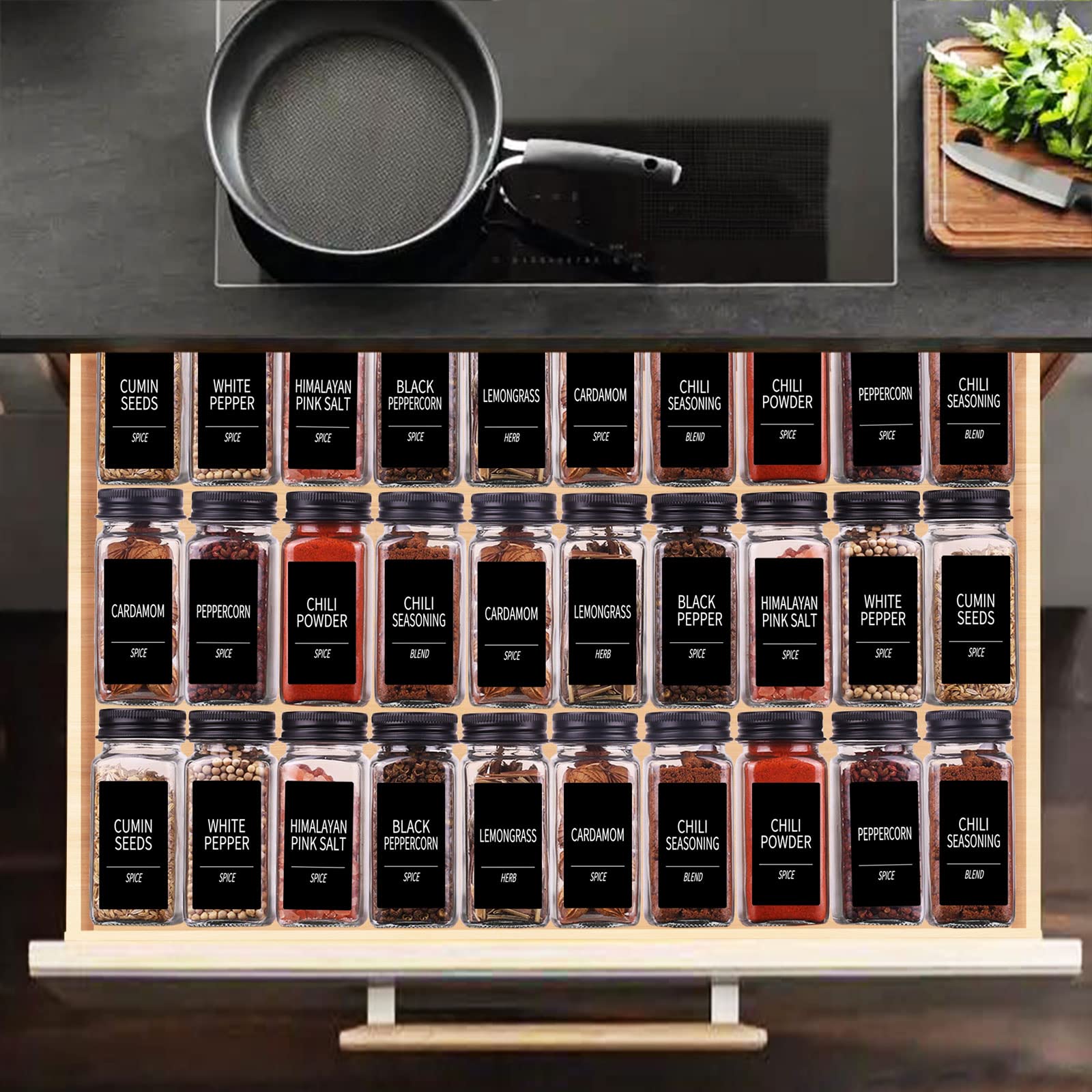 Churboro 547-label waterproof set keeps spice IDs clear