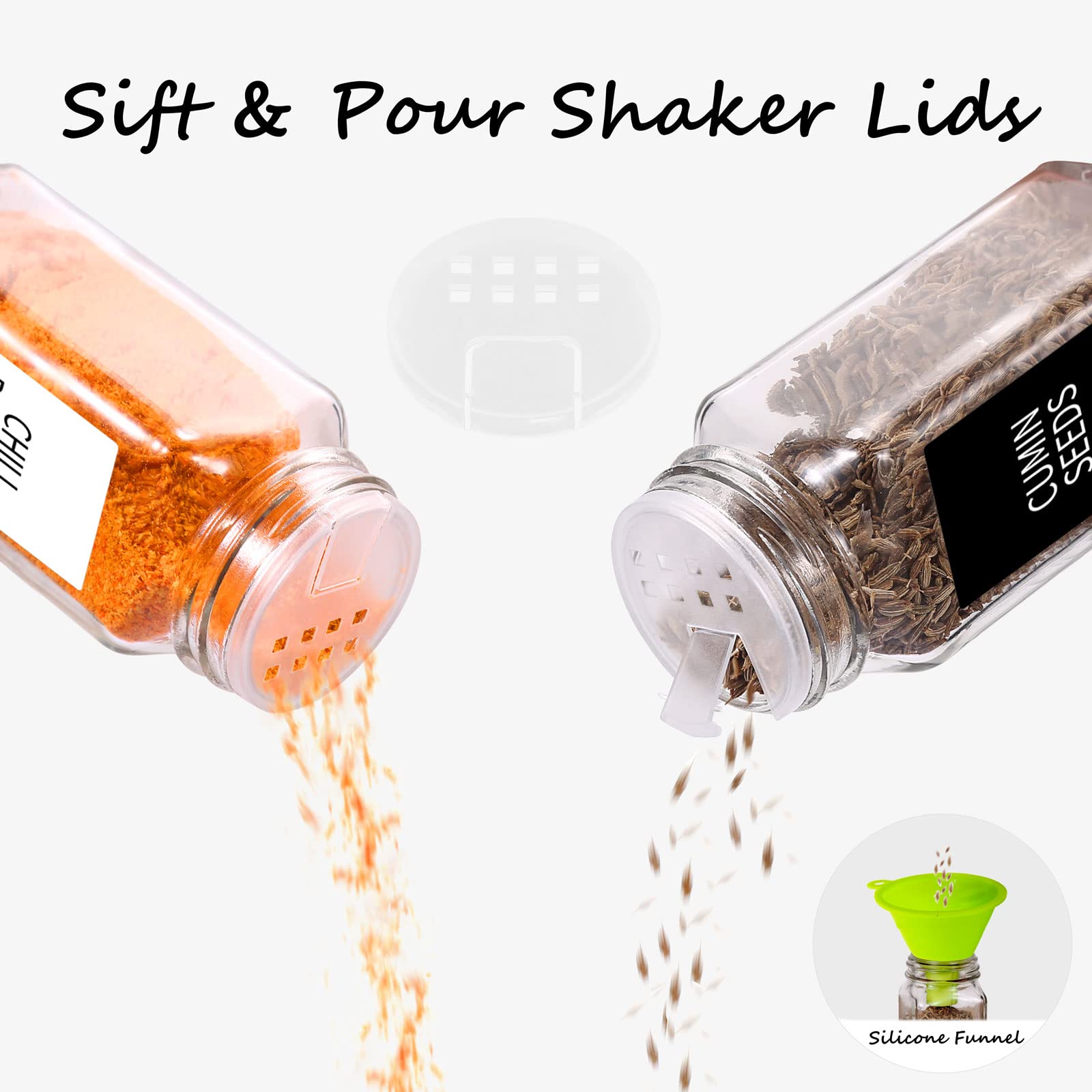 Churboro compact square spice jars fit drawers and cabinets.