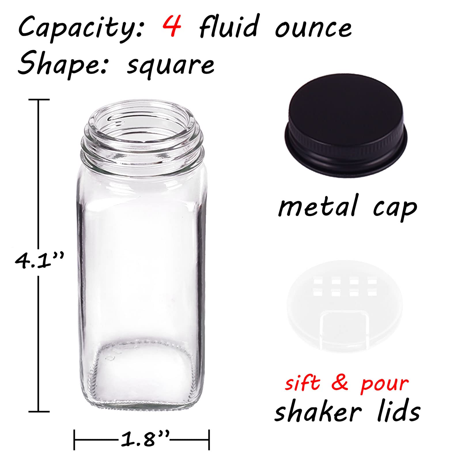 Churboro shaker lids with two designs for powders and grains
