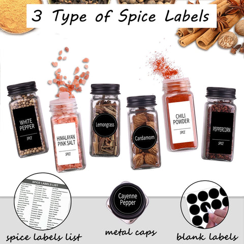 Churboro square glass spice jars showcase clear body and design