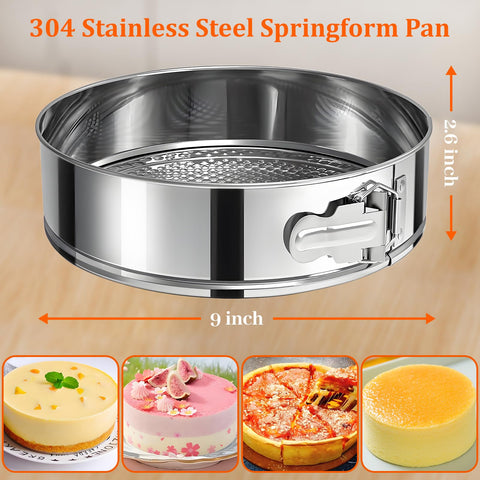 CHUZHOMU springform pan removable honeycomb bottom enables smooth release and even baking.