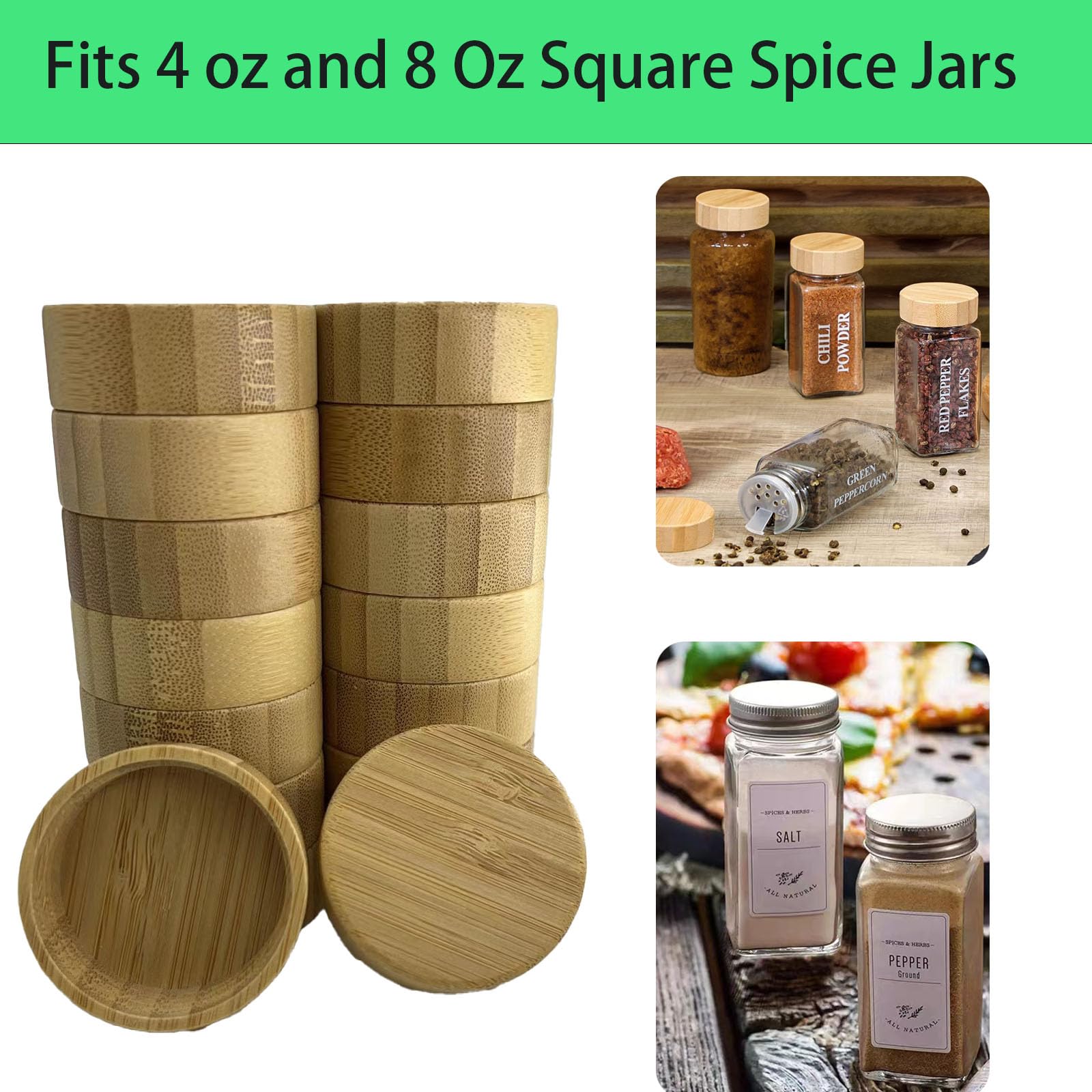 chyxqh bamboo spice lid square detail highlights sustainable material choice.