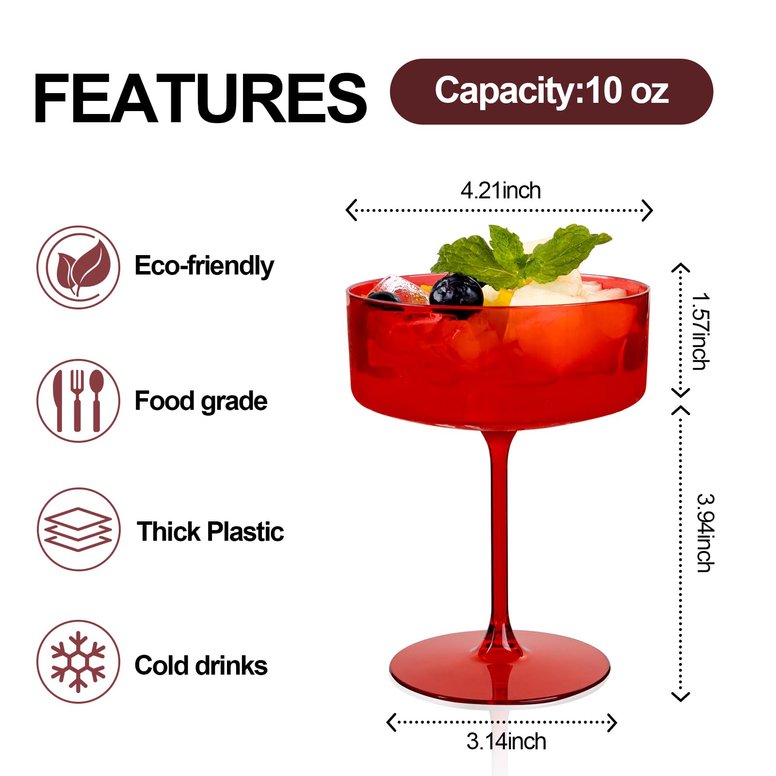 Ciaell 12-piece disposable martini glasses ideal for quick cleanup at parties.