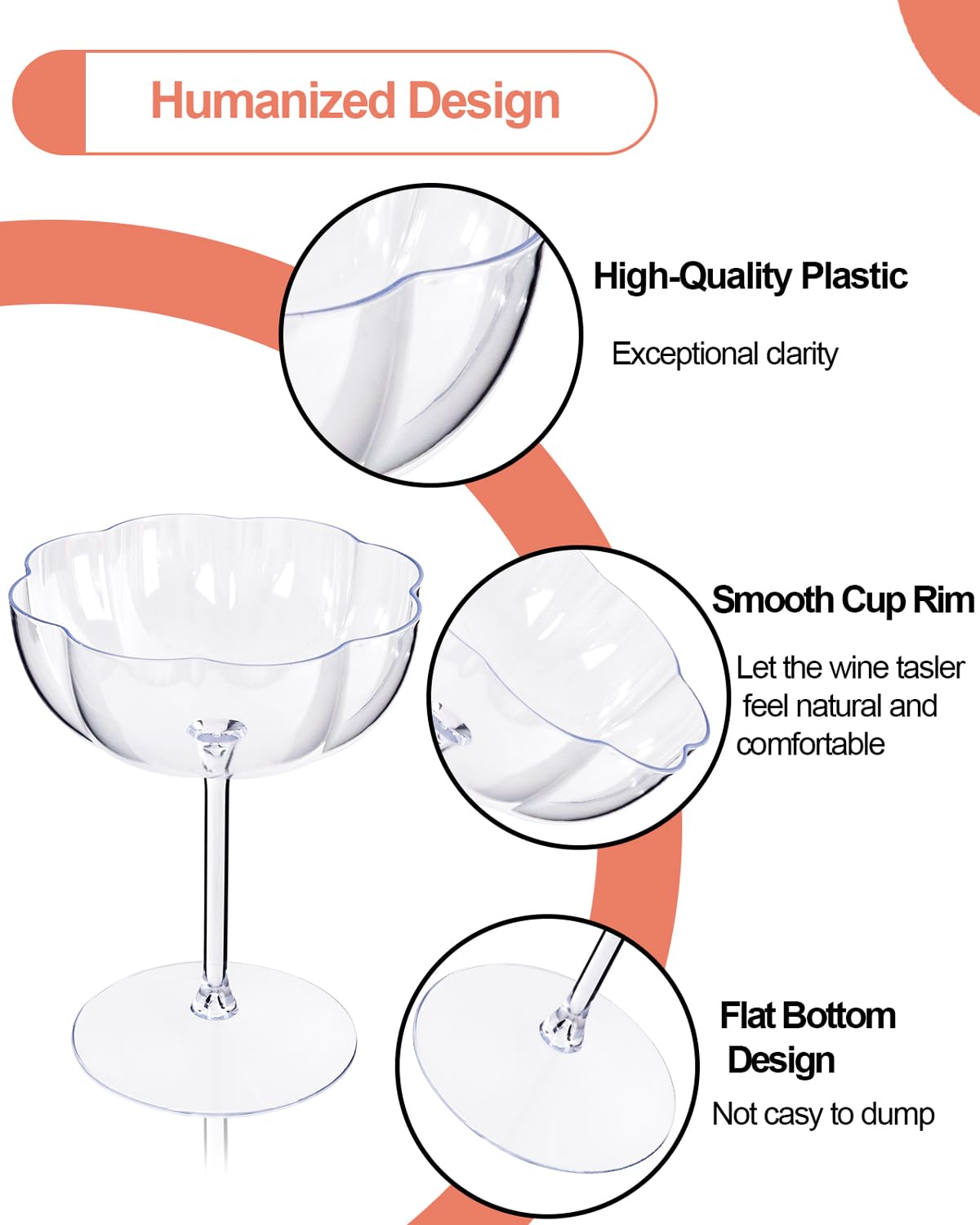 Ciaell petal rim adds modern flair to beverages.