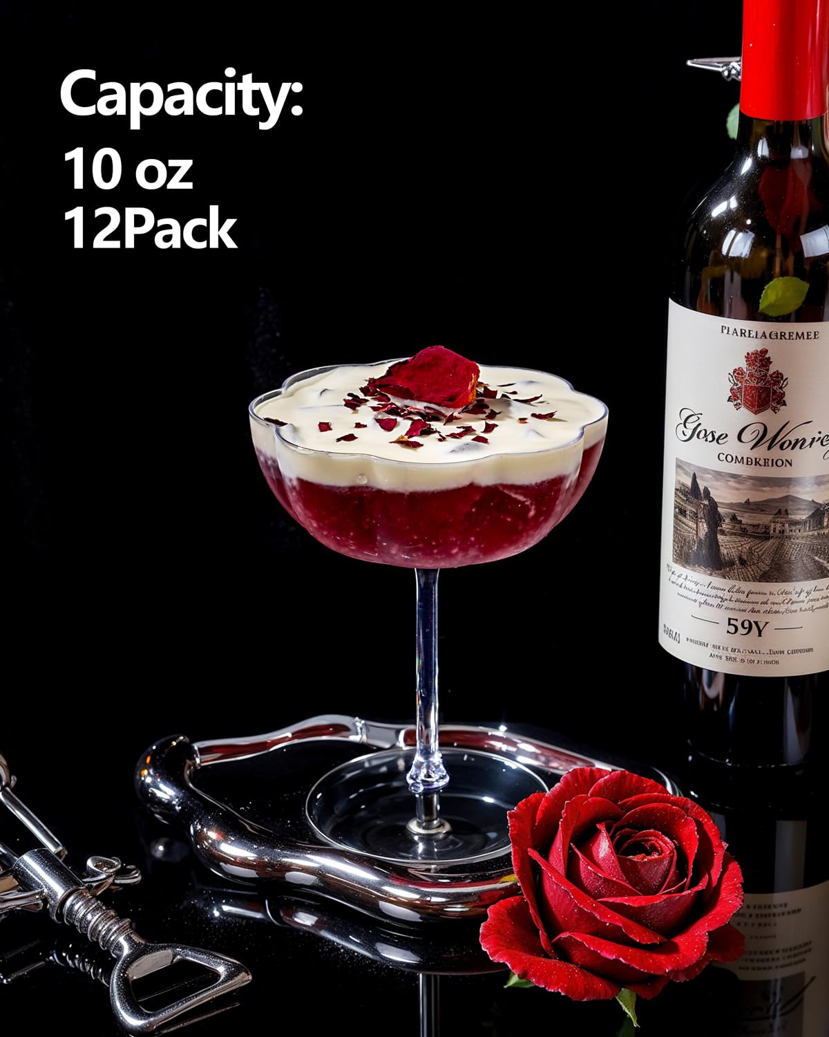 Ciaell stems and bases provide a sturdy, stylish hold for cocktails.