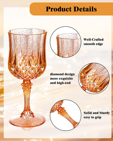 Ciaell amber plastic wine glass on table for casual gatherings