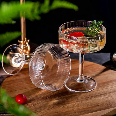 Ciaell champagne or dessert serving with vintage coupe glass