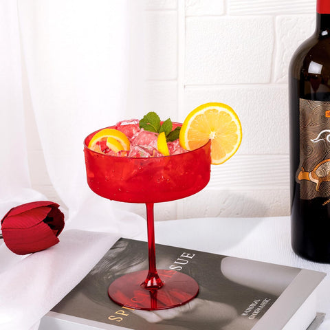 Ciaell elegant plastic wine coupe complements bars and weddings.