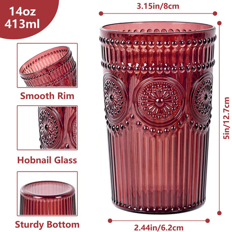 Ciaell embossed ribbed plastic cups 14oz, durable daily use.