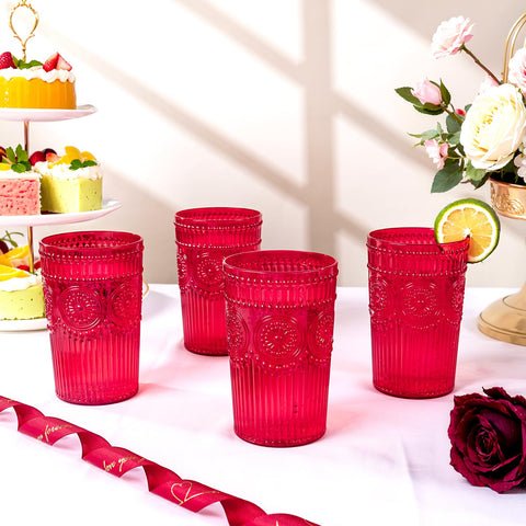 Ciaell gift-ready red glass set for cocktail enthusiasts.