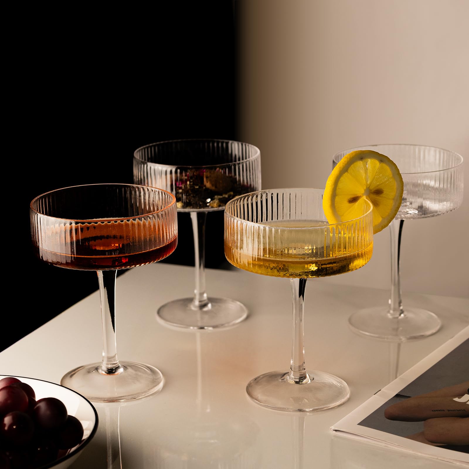 Ciaell gift ready vintage martini glasses set for gifting