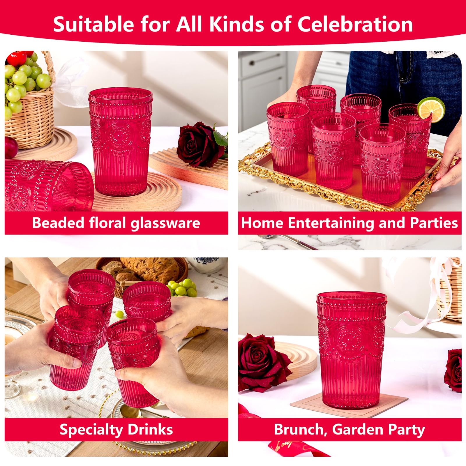 Ciaell retro-style glasses perfect for home dining and hosting.