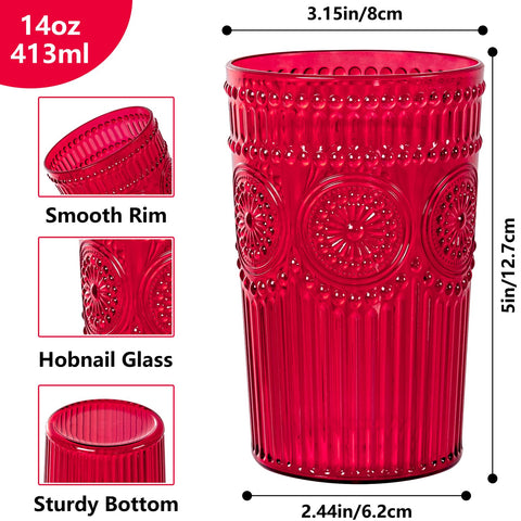 Ciaell ribbed texture glasses for juice and mixed drinks at home.